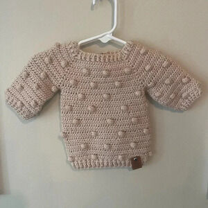 Sweet Knits Handmade sweater Blush pink VGUC Newborn / 0-3m